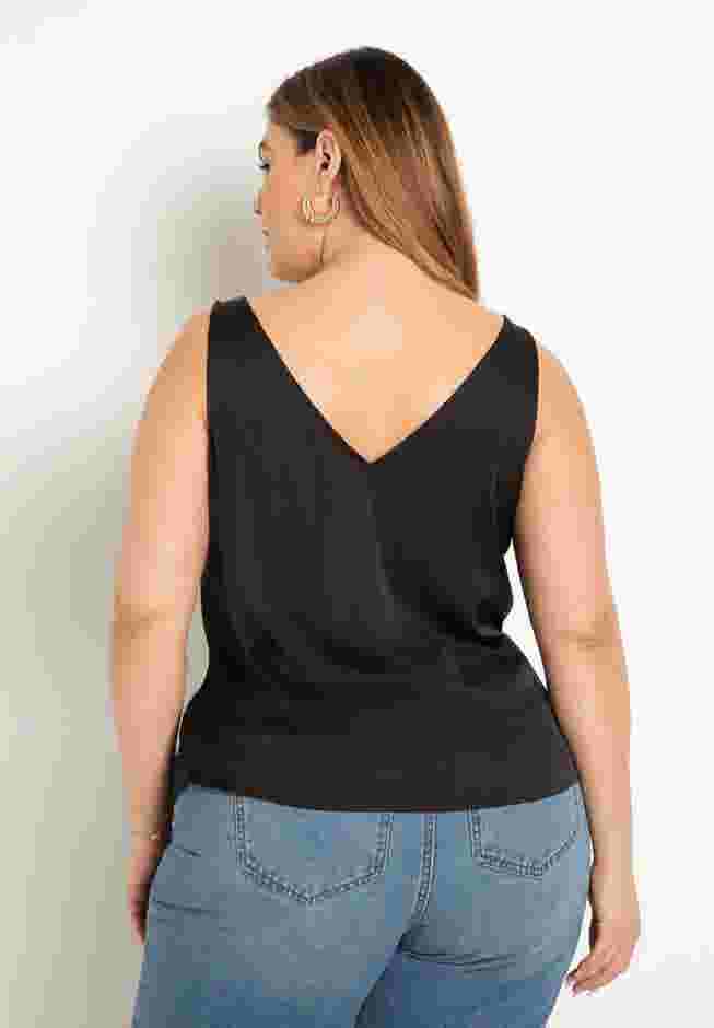 Shirred Front Satin Tank image number 1
