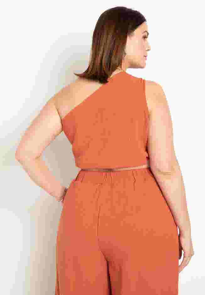 Knotted One Shoulder Crop Top image number 1
