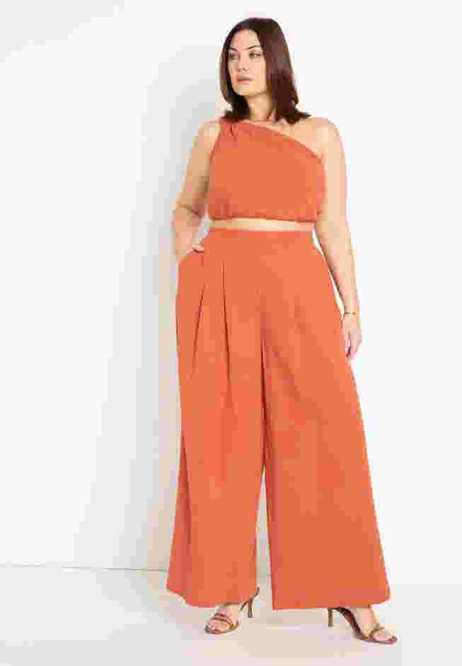 Knotted One Shoulder Crop Top image number 2