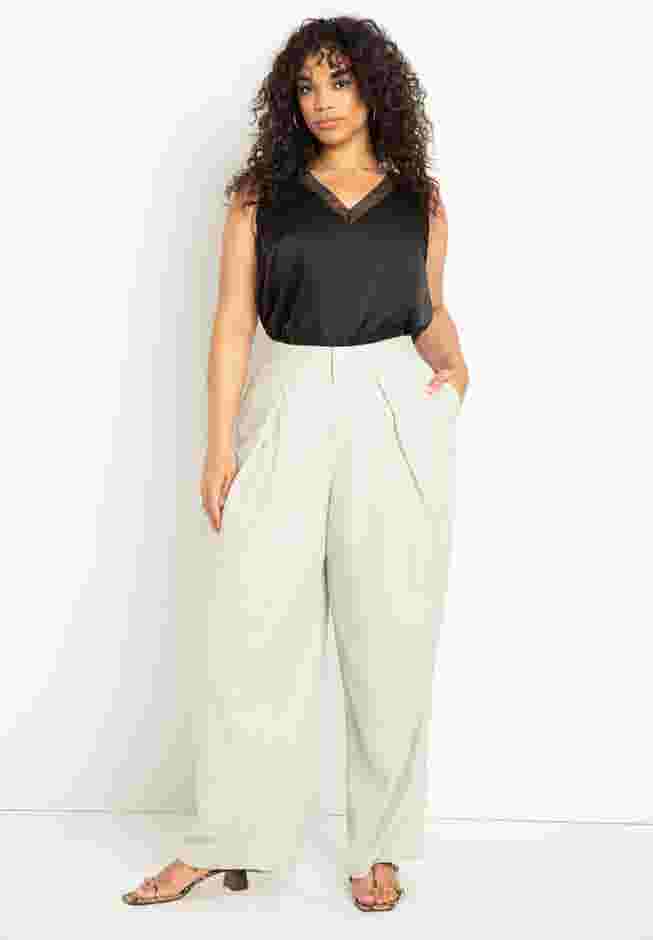 V Neck Satin And Chiffon Tank image number 3
