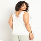 V Neck Satin And Chiffon Tank image number null