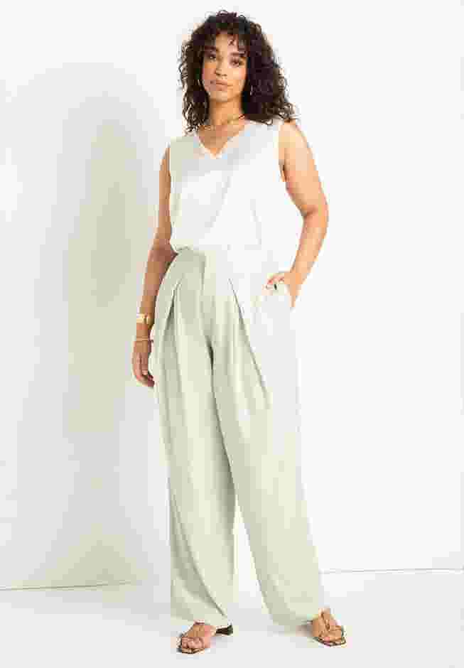 V Neck Satin And Chiffon Tank image number 2