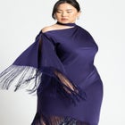 Scarf Neck Fringe Dress image number null