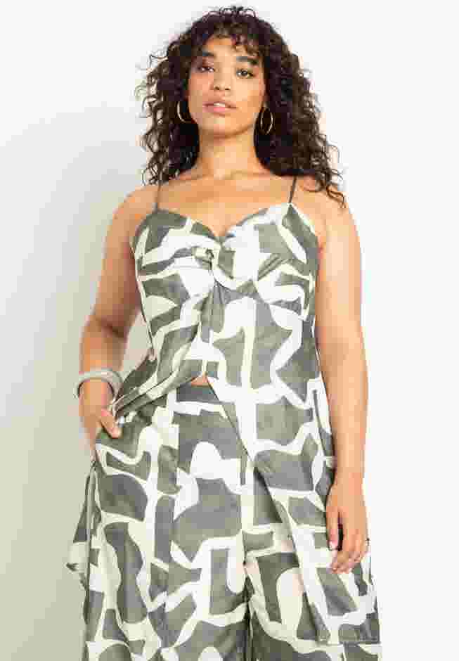 Twist Bodice Long Top With Split image number 0