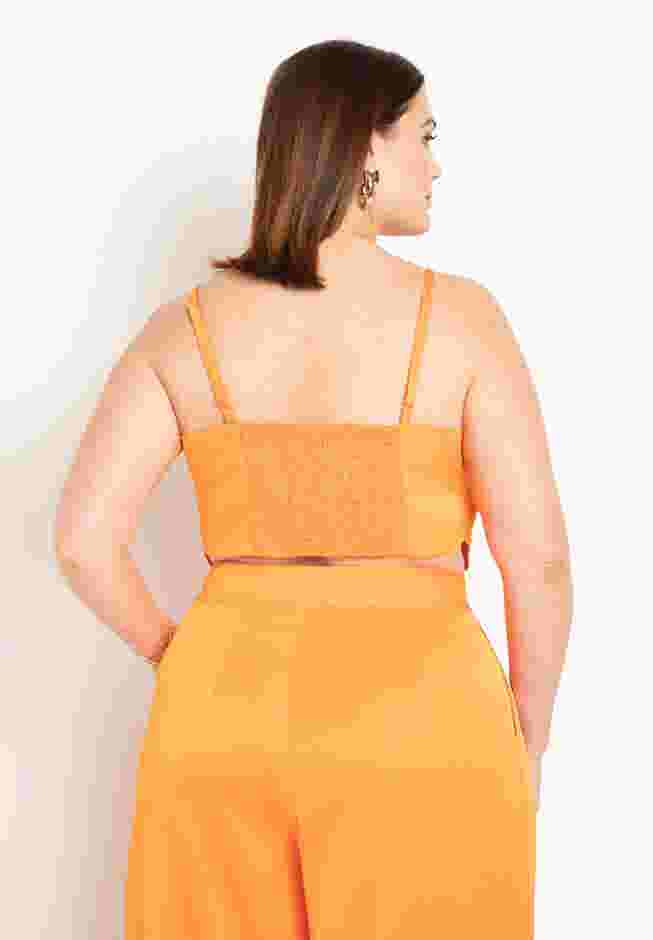 Pointed Hem Satin Crop Top image number 1