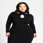 Keyhole Midi Sweater Dress image number null