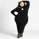 Keyhole Midi Sweater Dress image number null