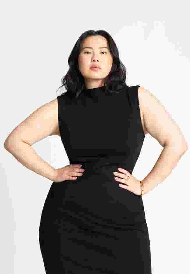 Mock Neck Stich Detail Dress image number 2