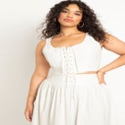 Lace Up Cropped Tank image number null