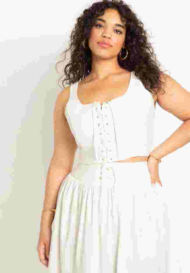 Lace Up Cropped Tank image number 1