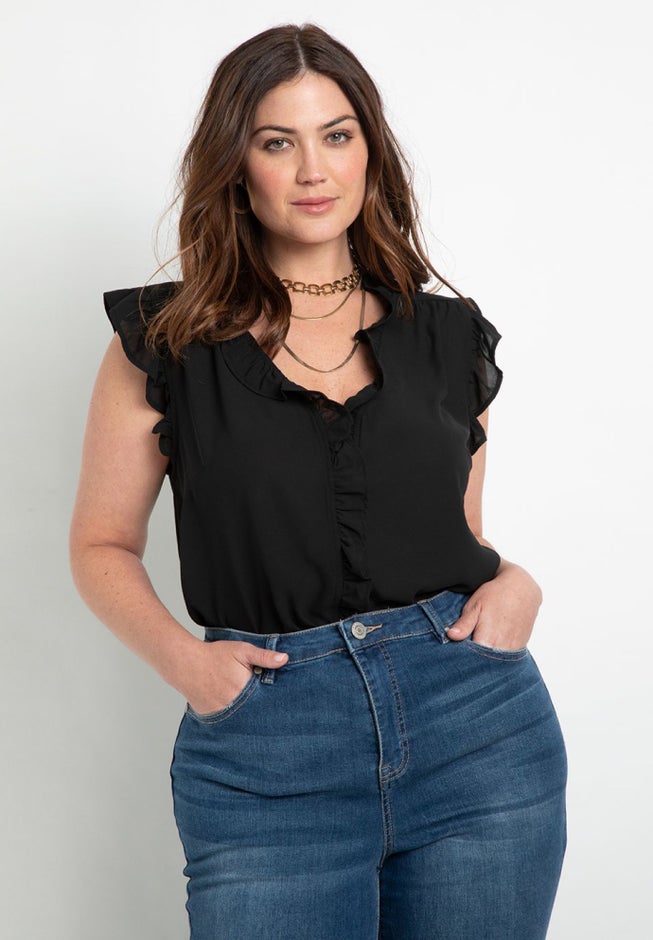 Ruffle Placket Shell image number null