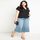 V Neck Flat Peplum With Shirred Sleeve image number null