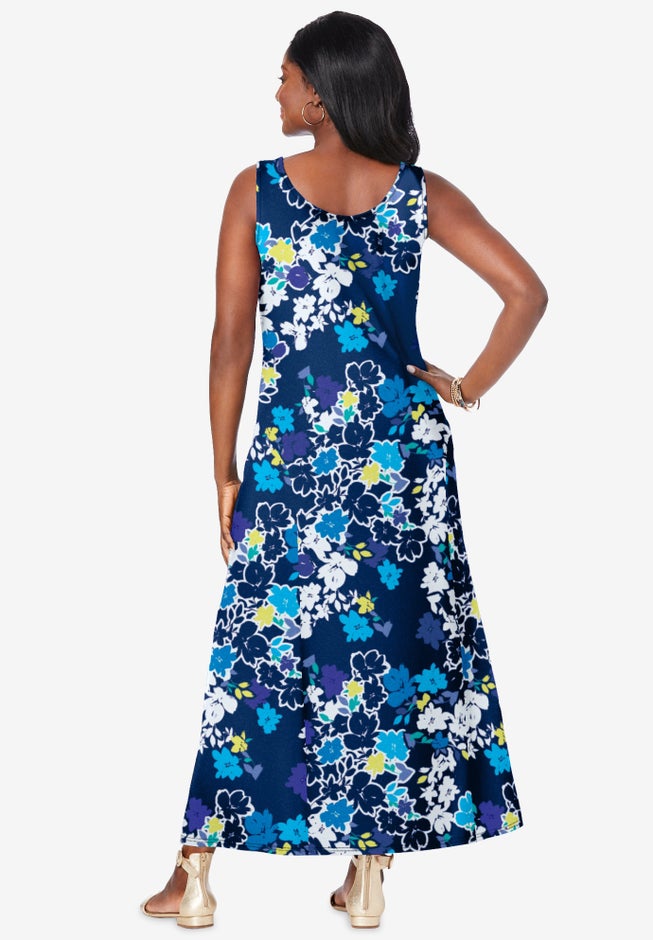 Stretch Cotton Tank Maxi Dress image number null