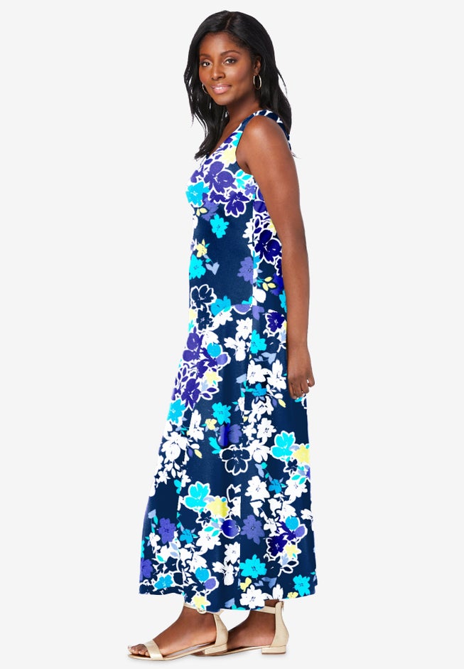 Stretch Cotton Tank Maxi Dress image number null