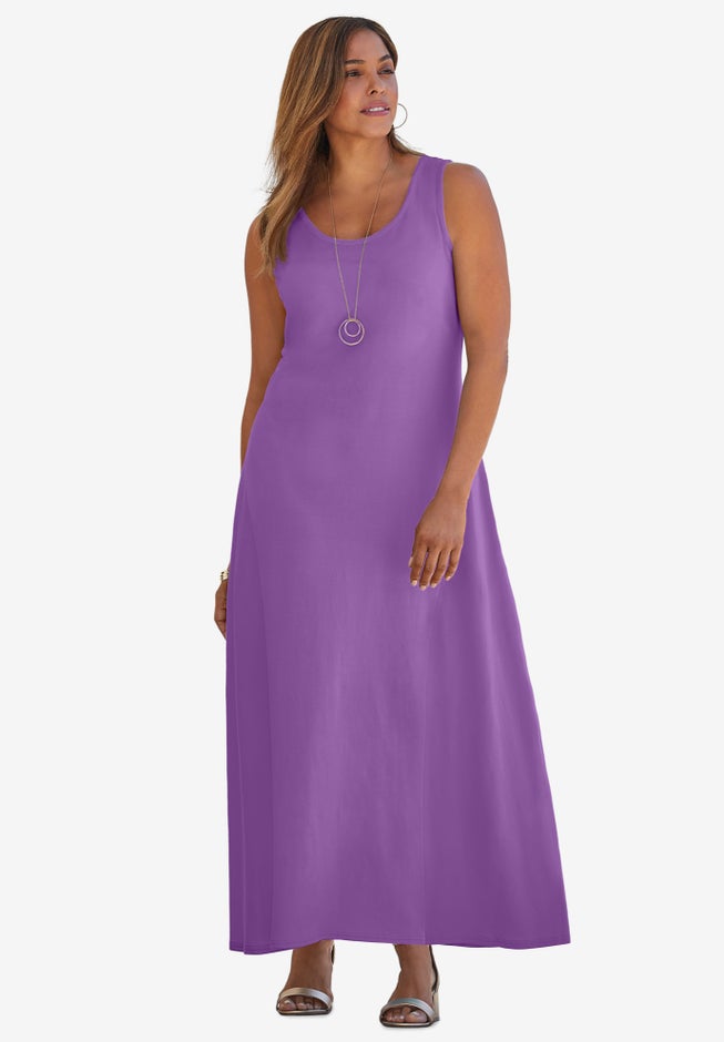 Stretch Cotton Tank Maxi Dress image number null