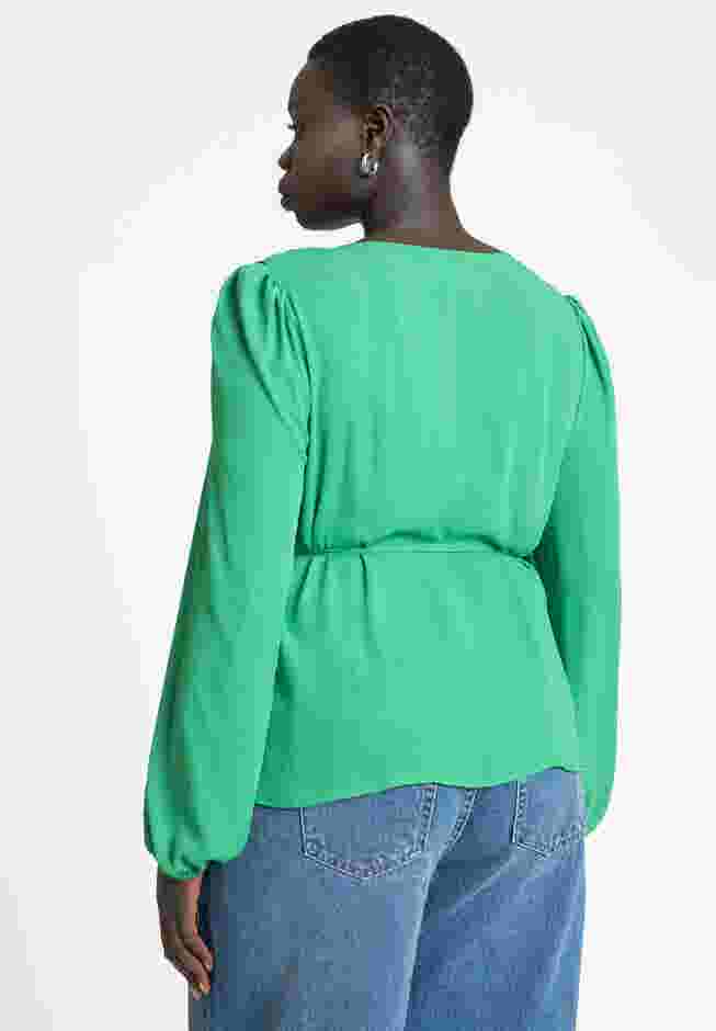 Ruffle Detail V Neck Blouse image number 2