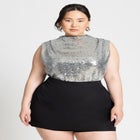 Shoulder Shirred Mockneck Top image number null