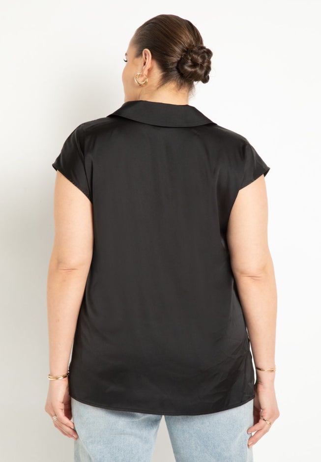 Collared Satin Top image number 1