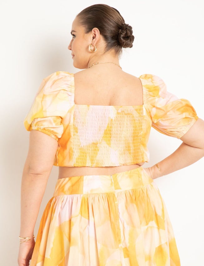 Shirred Puff Sleeve Top image number 1