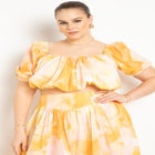 Shirred Puff Sleeve Top image number null