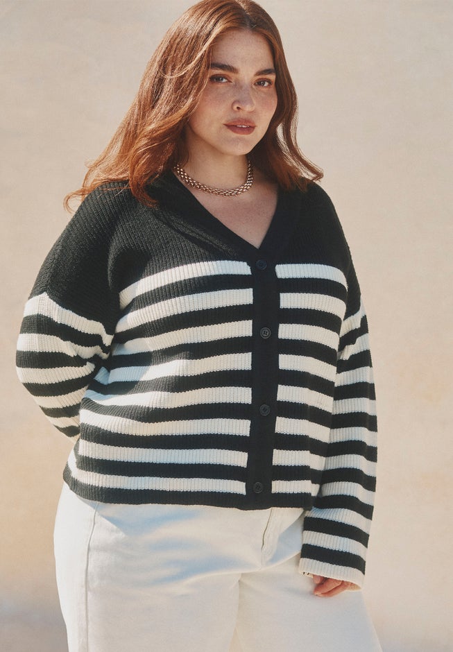 Oversized Stripe Sweater image number null