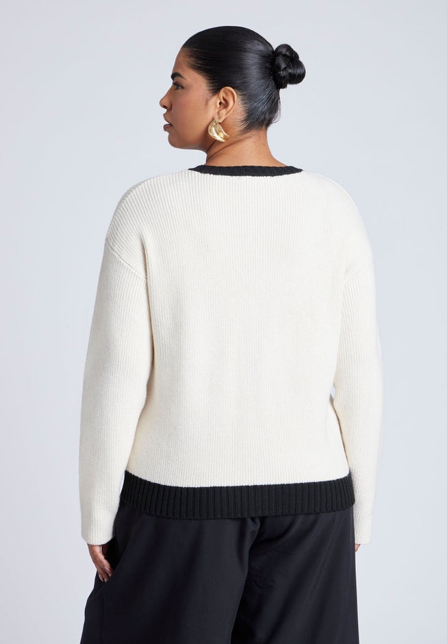 Contrast Placket Cardigan image number 2