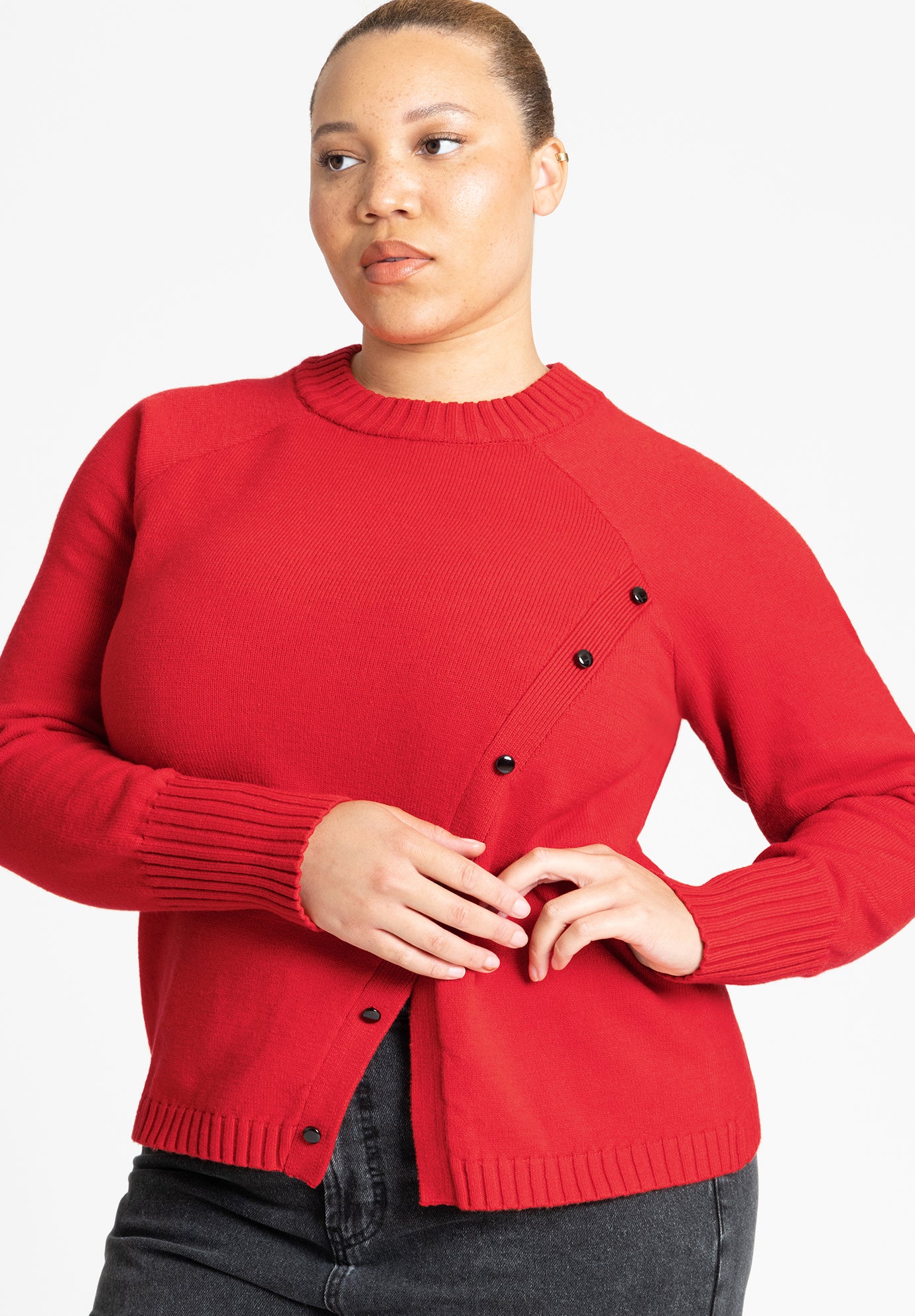 Asym Placket Sweater image number 0