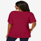 Stretch Knit Flutter Sleeve Tunic image number 1