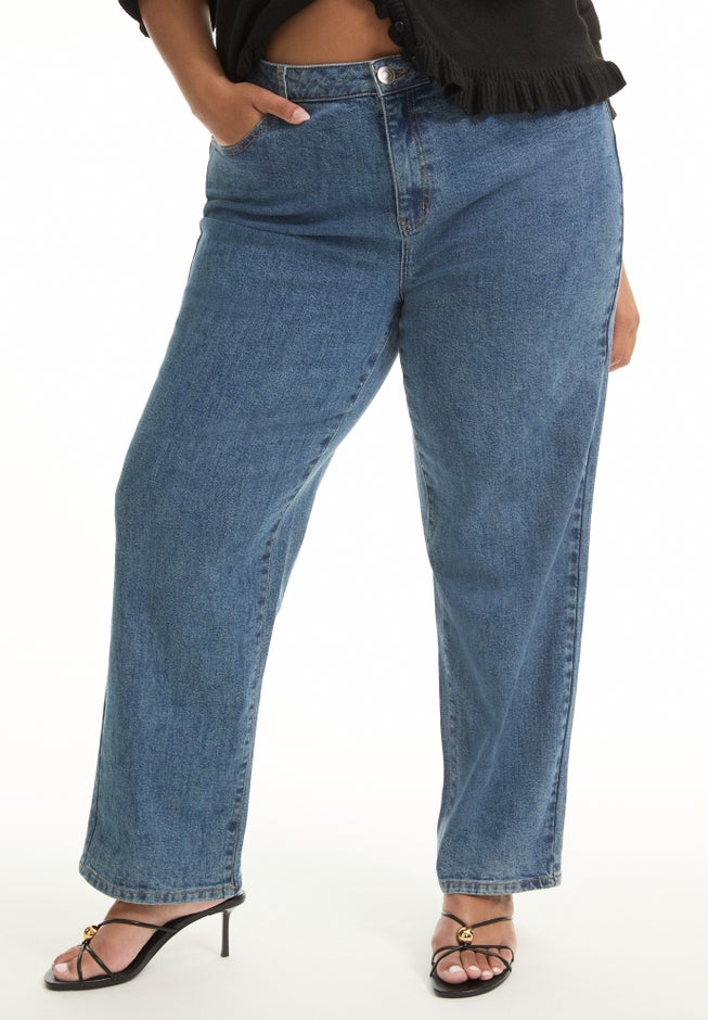 Curvie-Fit High-Rise Straight-Leg Stretch Jeans image number 3
