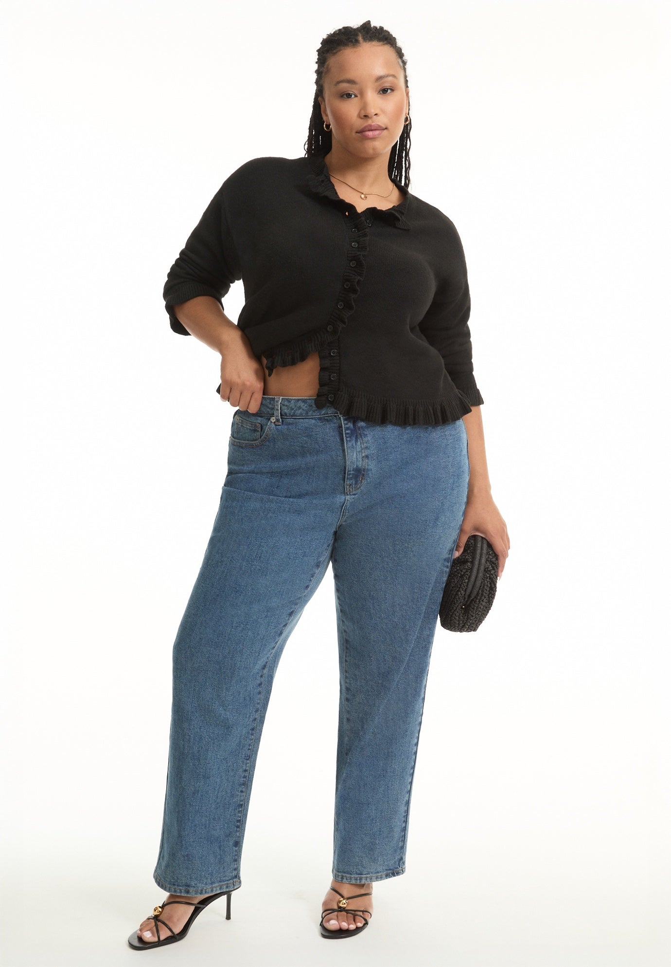 Curvie-Fit High-Rise Straight-Leg Stretch Jeans image number 0