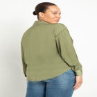 Long Sleeve Satin Button Down image number null