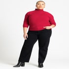 Three Quarter Sleeve Turtleneck Sweater image number null