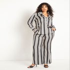 Long Line Printed Button Down image number null