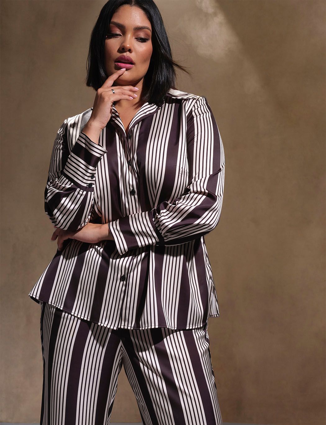 Long Line Printed Button Down image number 3