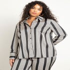 Long Line Printed Button Down image number null