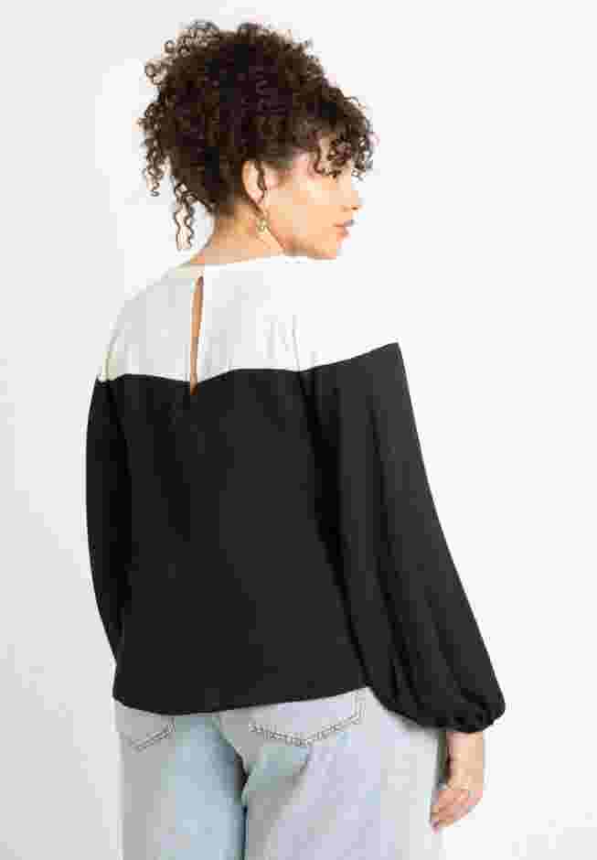 Colorblocked V Neck Top image number 1