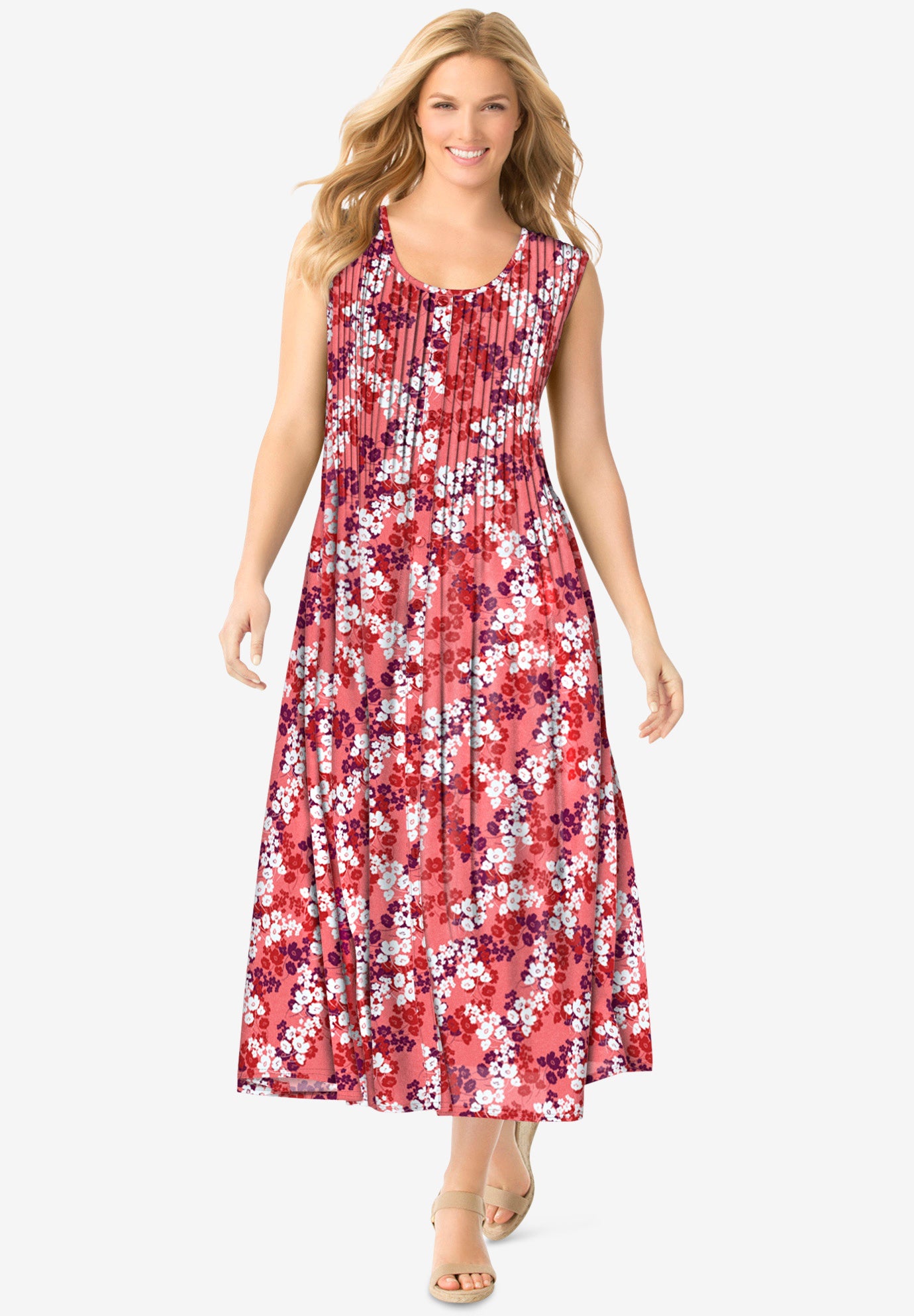 Pintucked Sleeveless Dress image number 0