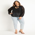 Neckline Detail Chiffon Blouse image number null