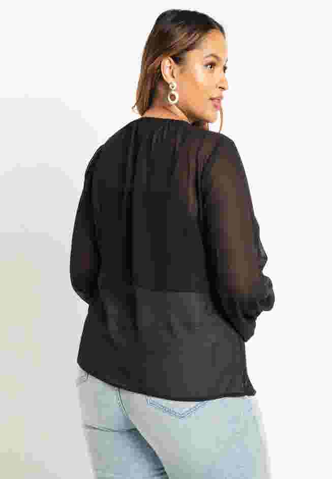 Neckline Detail Chiffon Blouse image number 1