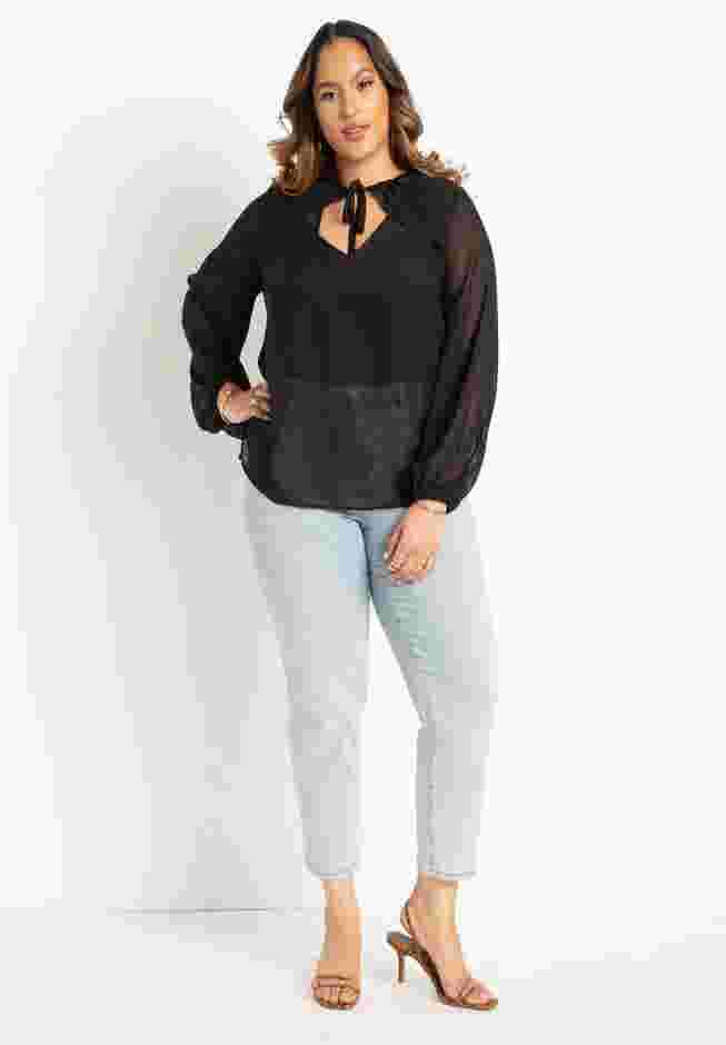 Neckline Detail Chiffon Blouse image number 2