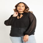 Neckline Detail Chiffon Blouse image number null