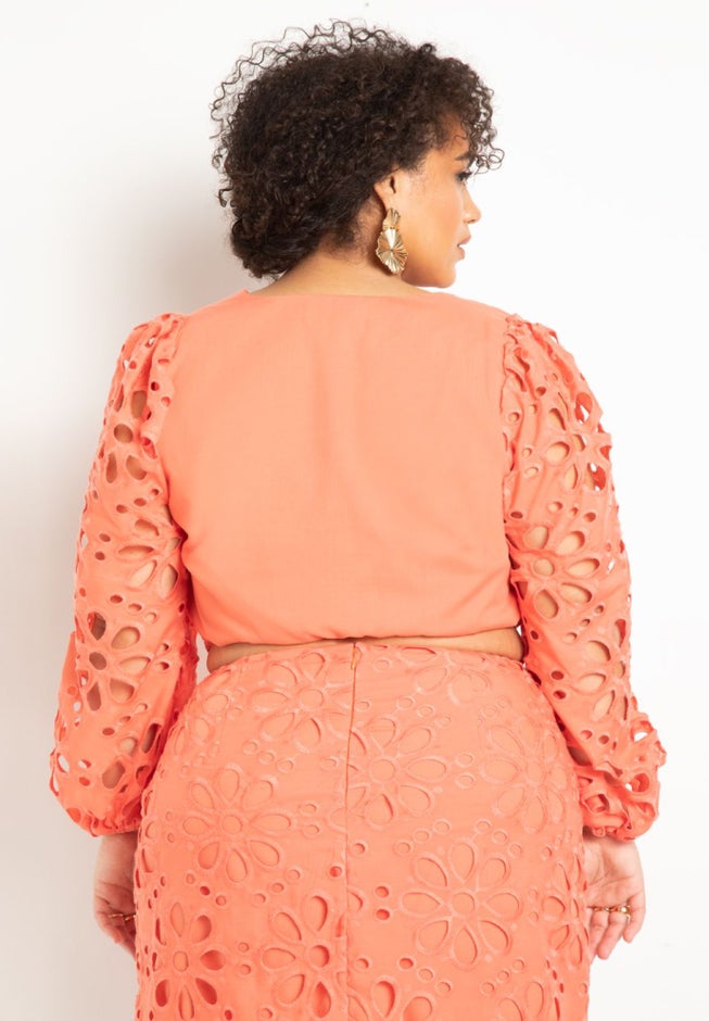 Exploded Eyelet Sleeve Top image number null