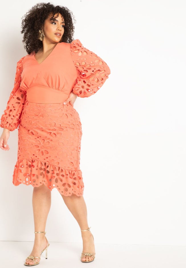 Exploded Eyelet Sleeve Top image number null
