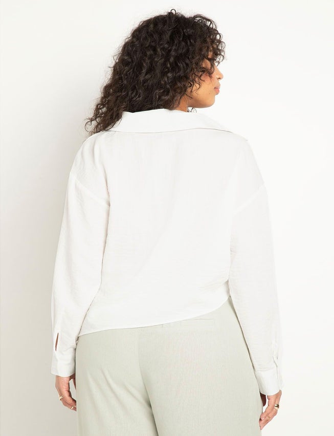 Asym Hem Shirt With Pleats image number 1