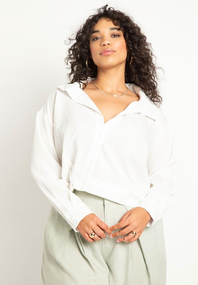 Asym Hem Shirt With Pleats image number 0