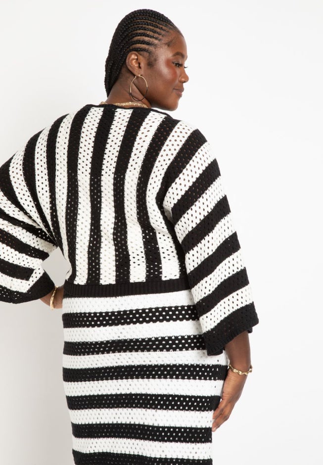 Wide Sleeve Striped Sweater image number 1