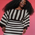 Wide Sleeve Striped Sweater image number null