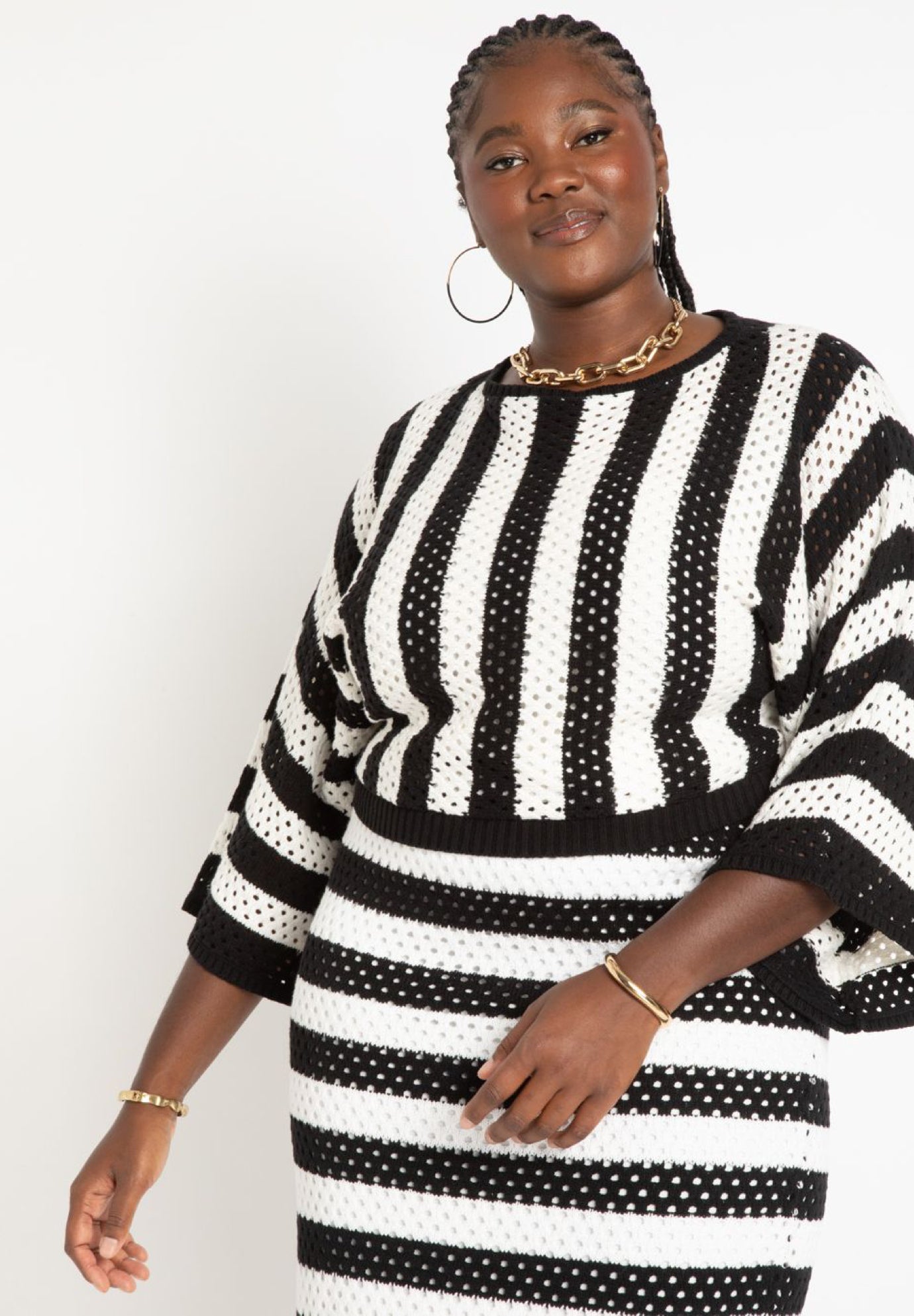 Wide Sleeve Striped Sweater image number 0