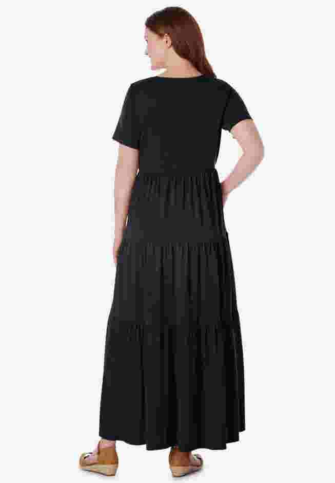 Short-Sleeve Tiered Dress image number 1