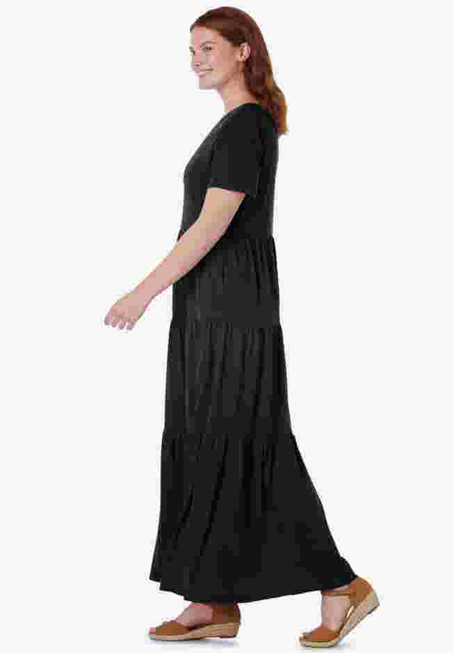 Short-Sleeve Tiered Dress image number 2